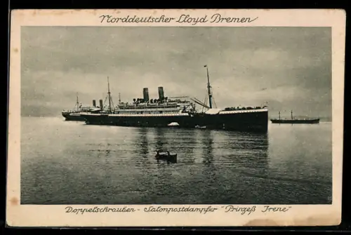 AK Passagierschiff Prinzess Irene vom Norddeutschen Lloyd Bremen in Küstennähe