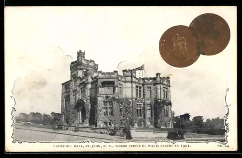 Präge-AK St. John /N. B., Caverhill Hall, where Prince of Wales stayed in 1901