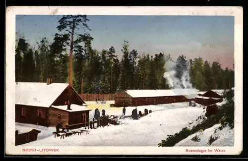 AK Brest-Litowsk, Russenlager im Walde