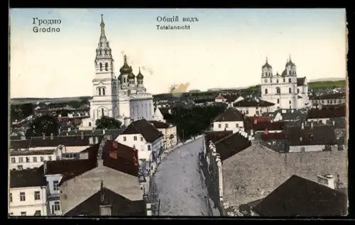 AK Grodno, Totalansicht des Ortes