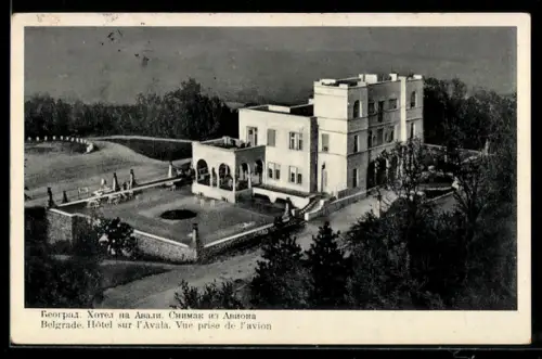 AK Belgrade, Hôtel sur l`Avala, Vue prise de lavion