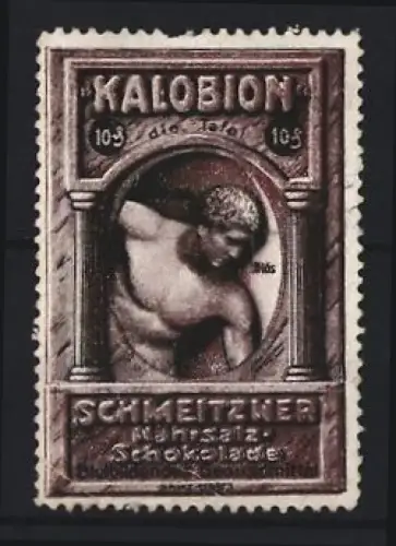 Reklamemarke Schmeitzner Nährsalz-Schokolade, Kalobion Schokolade