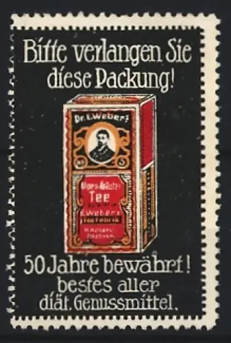Reklamemarke Dr. E. Webert Tee, Teepackung