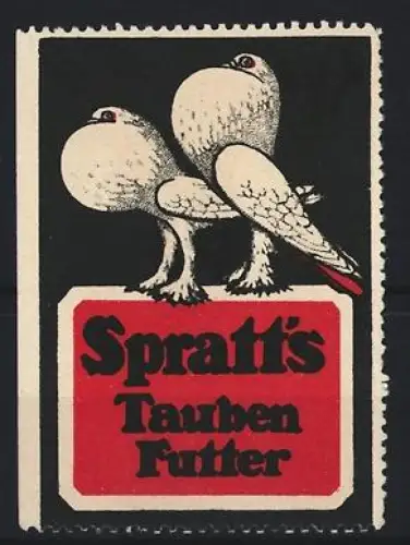 Reklamemarke Spratt`s Tauben Futter, Zwei Tauben