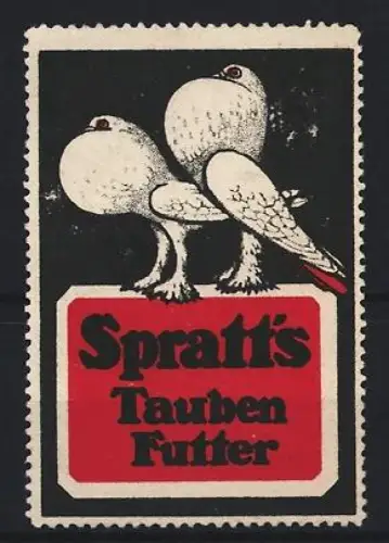 Reklamemarke Spratt`s Tauben Futter, Zwei Tauben