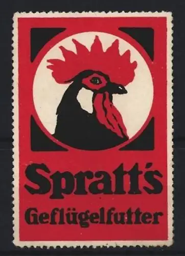 Reklamemarke Spratt`s Geflügelfutter, Hahnkopf