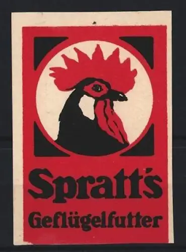Reklamemarke Spratt`s Geflügelfutter, Hahnenkopf