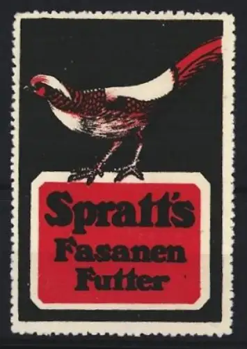 Reklamemarke Spratt`s Fasanen Futter, Fasanenabbildung