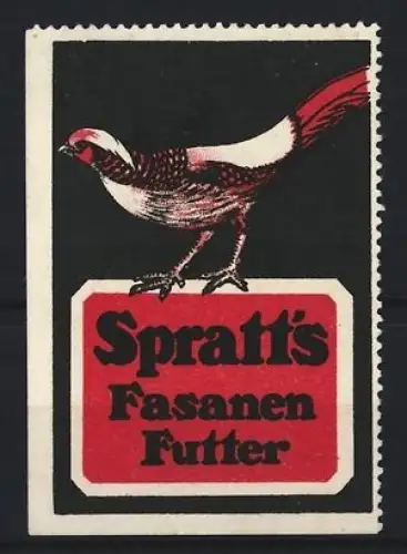 Reklamemarke Spratt`s Fasanen Futter, Fasan steht auf dem Logo