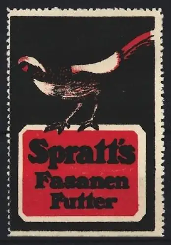Reklamemarke Spratt`s Fasanen Futter, Fasanenmotiv
