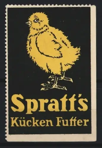 Reklamemarke Spratt, Kücken Futter, Gelbes Küken