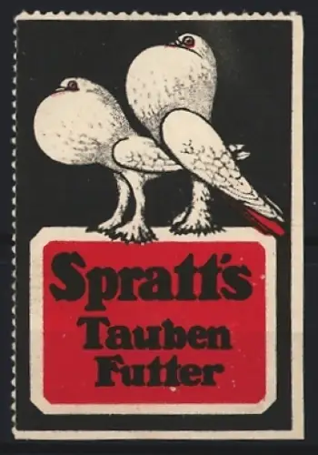 Reklamemarke Spratt, Tauben Futter, Taubenpaar