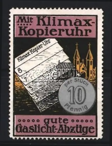 Reklamemarke Klimax, Kopierer, nummerierte Kopien einer Kirche
