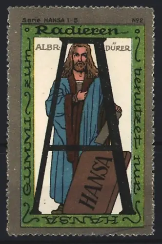 Reklamemarke Albrecht Dürer, Hansa-Gummi zum Radieren