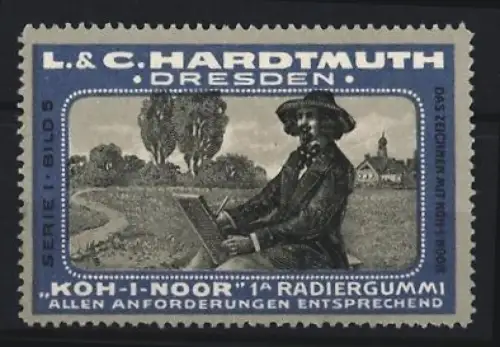 Reklamemarke Dresden, L. & C. Hardtmuth, Koh-I-Noor 1a Radiergummi