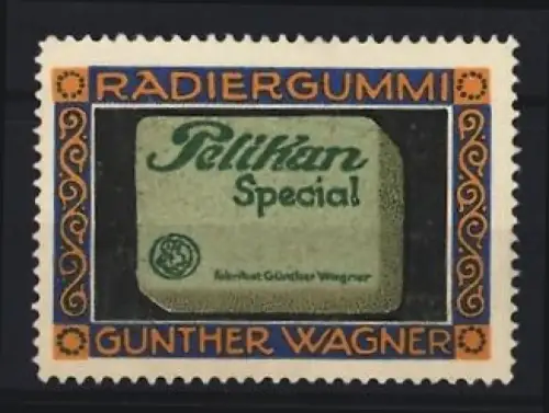 Reklamemarke Günther Wagner, Radiergummi Pelikan Special
