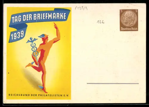 AK Tag der Briefmarke 1939, Reichsbund der Philatelisten e.V., Ganzsache