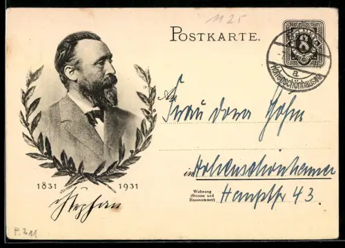 AK H. von Stephan 1831-1931, Ganzsache