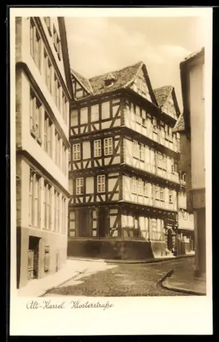 AK Kassel, Fachwerkhaus an der Klosterstrasse