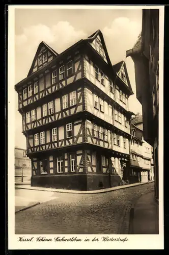 AK Kassel, Schöner Fachwerkbau in der Klosterstrasse