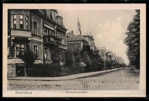 AK Rendsburg, Partie in der Reventlowstrasse