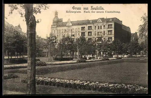 AK Berlin-Neukölln, Reuterplatz nach der neuen Umgestaltung