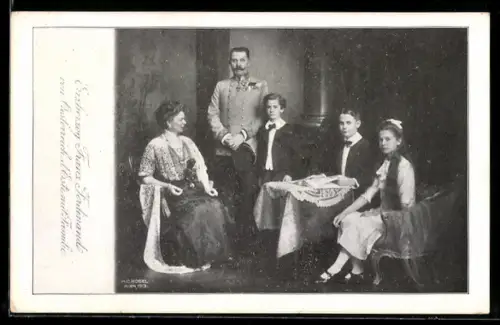 AK Erzherzog Franz Ferdinand von Österreich I. mit seiner Familie