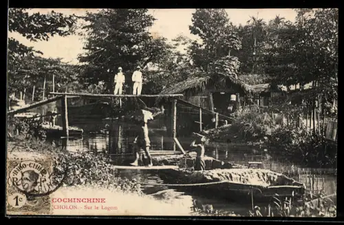 AK Cholon, Sur le Logon, Holzsteg über Fluss