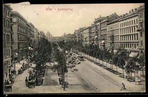 AK Wien, Kärntnerring mit Strassenbahn