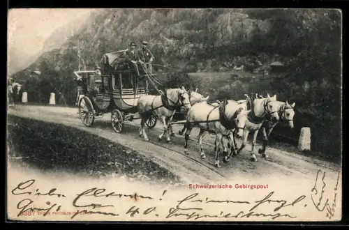 AK Schweizer Gebirgspost beim Ausliefern
