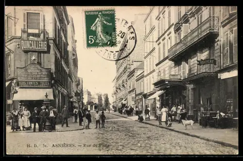 AK Asniéres, Rue de Paris