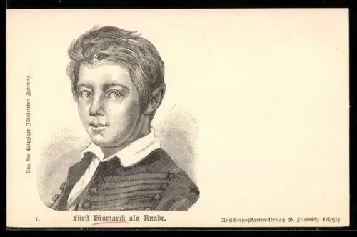 Künstler-AK Fürst Bismarck als Knabe