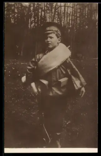 AK Zarewitsch Alexej von Russland in Uniform mit Gewehr