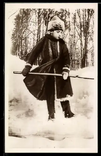 AK Prinz Alexej von Russland in traditioneller Winterkleidung