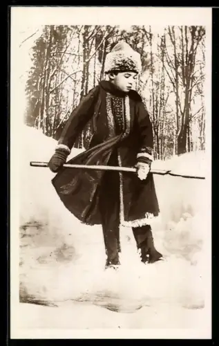 AK Prinz Alexej von Russland in traditioneller Winterkleidung