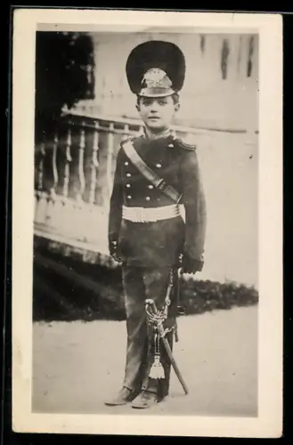 AK Zarewitsch Alexej von Russland in Uniform, Col. of Nijni Novgorod Dragoons