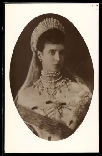 AK Maria Fjodorowna von Russland mit Perlenschmuck im Portrait