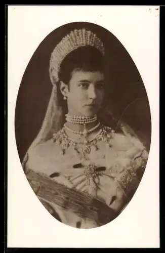 AK Maria Fjodorowna von Russland mit Perlenschmuck im Portrait