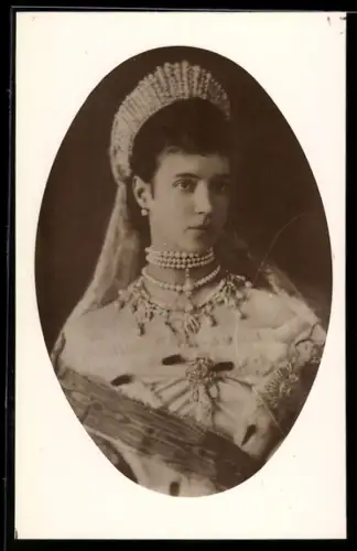 AK Maria Fjodorowna von Russland mit Perlenschmuck im Portrait
