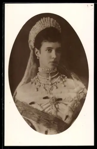 AK Maria Fjodorowna von Russland mit Perlenschmuck im Portrait