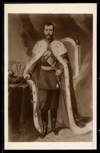 AK Nikolaus II. von Russland in Uniform mit Hermelin