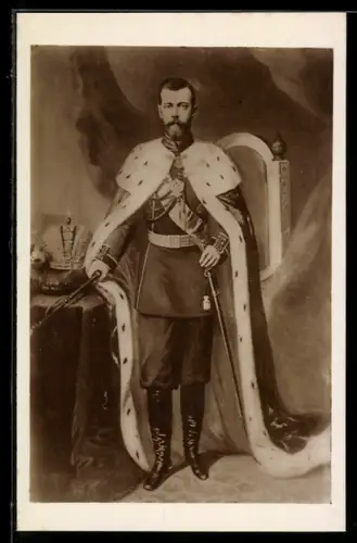 AK Nikolaus II. von Russland in Uniform mit Hermelin