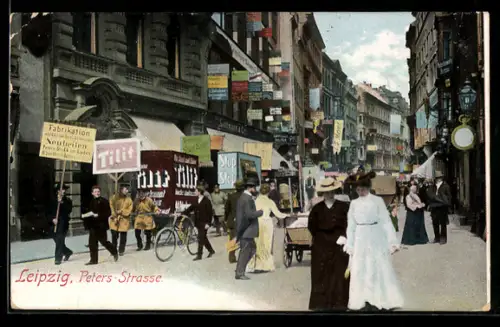 AK Leipzig, Peters-Strasse der Leipziger Messe