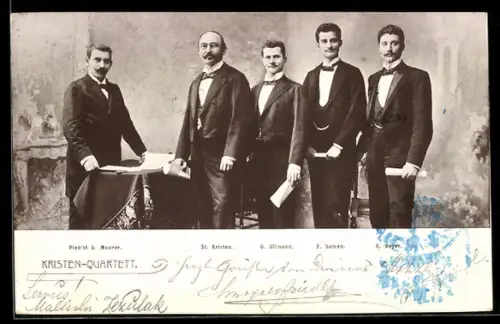 AK Kristen-Quartett aus L. Maurer, St. Kristen, G. Ullmann, F. Samen, R. Beyer