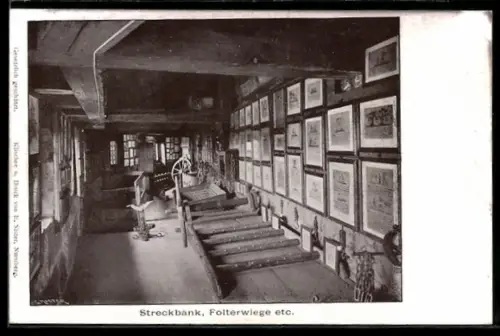 AK Nürnberg, Ansicht von Streckbank, Folterwiege ect.