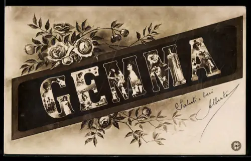 AK Name Gemma mit Porträts von Frauen