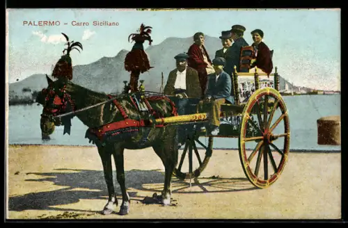 AK Carro Siciliano, Sizilianer auf ihrem Einspänner