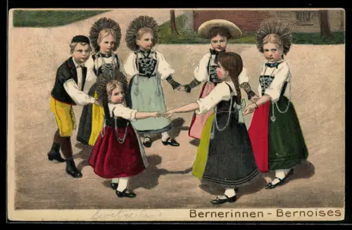 AK Jungen und Mädchen aus Bern beim Reigen, Volkstanz
