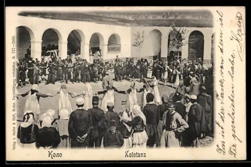 AK Bosnier beim Kolotanz, Volkstanz