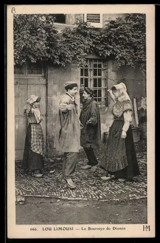 AK Paare in Tracht bei einem Volkstanz